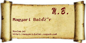 Magyari Balár névjegykártya